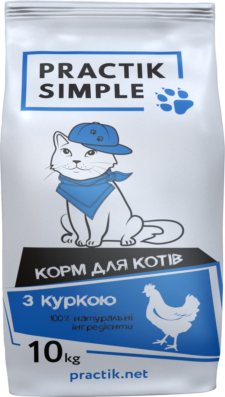 

Сухой корм для кошек Practik Simple с курицей 10 кг