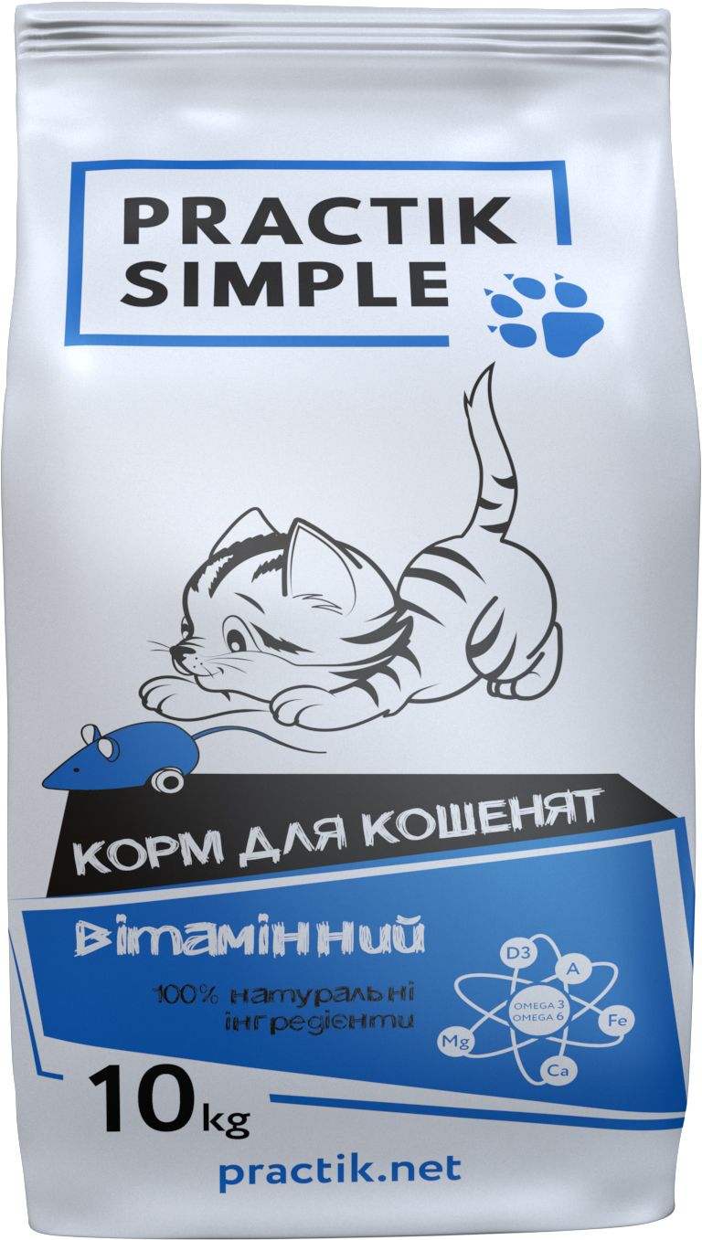 

Сухой корм для котят Practik Simple "Витаминный" 10 кг (4820232350188)