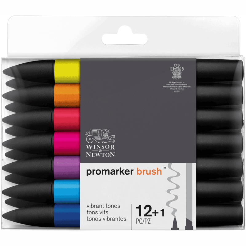 

Набор двухсторонних маркеров Winsor Newton Brushmarker Яркие 12 цветов (290032)