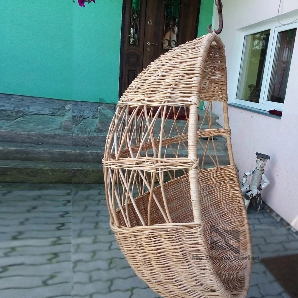 

Подвесное Кресло Кокон "Х. №2" из лозы садовое Лоза Карпат – Висячие кресло качалка для сада дачи беседки улицы - террасная элитная плетеная мебель