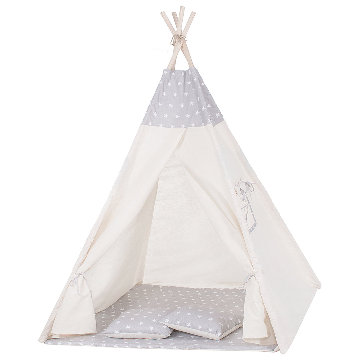 

Детская игровая палатка (домик вигвам) Springos Tipi XXL TIP07 White/Grey
