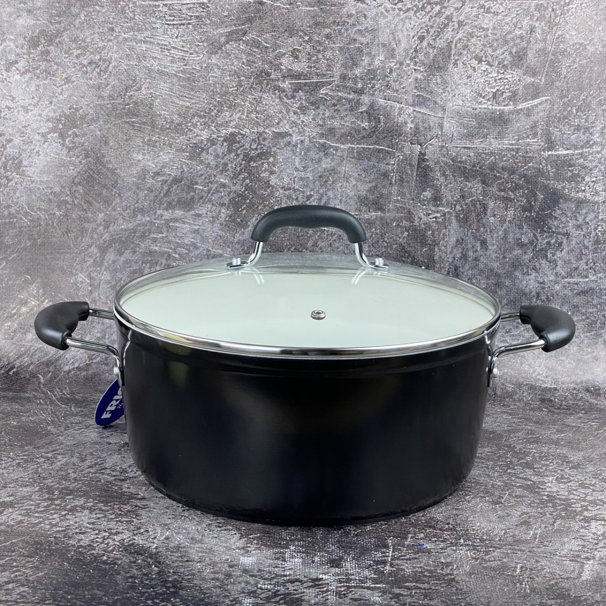 

Кастрюля стальная Frico 6.3 л со стеклянной крышкой (FRU-363-black)