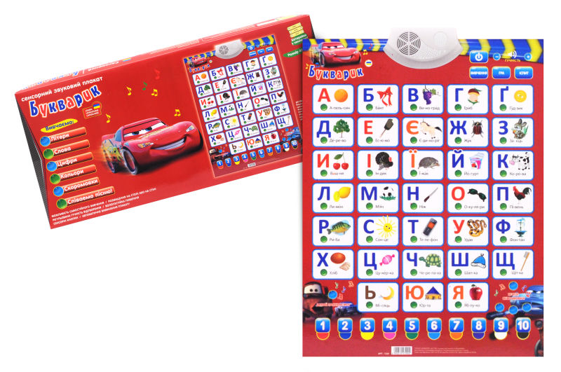 

Навчальний плакат Limo Toy "Тачки" 49*4*23 см червоний 7290