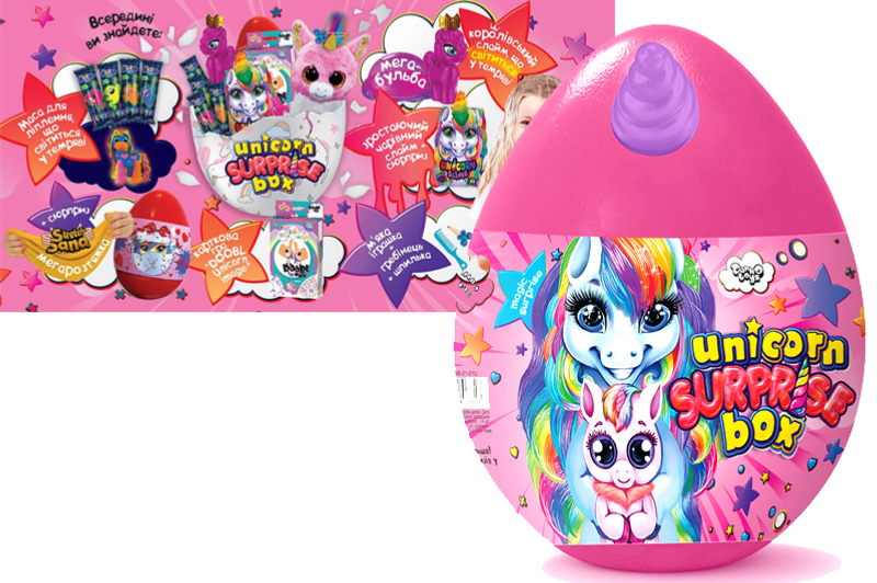 

Креативна творчість Danko Toys"Unicorn Surprise Box" 20*20*29 см рожевий USB-01-01U