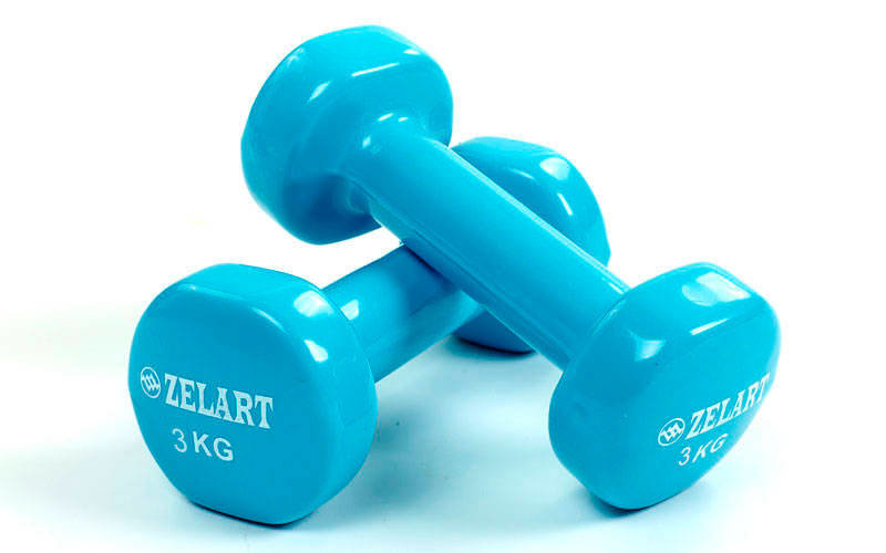 

Гантели для фитнеса с виниловым покрытием Zelart Beauty (2x3кг) TA-5225-3 фиолетовый