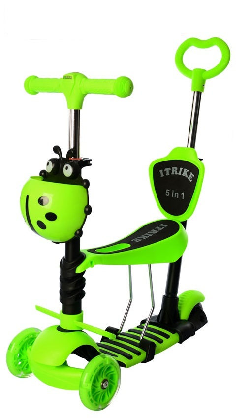 

Самокат 5 в 1 с фарой iTrike Maxi JR 3-026-L-GR Green (JR 3-026-L-GR)