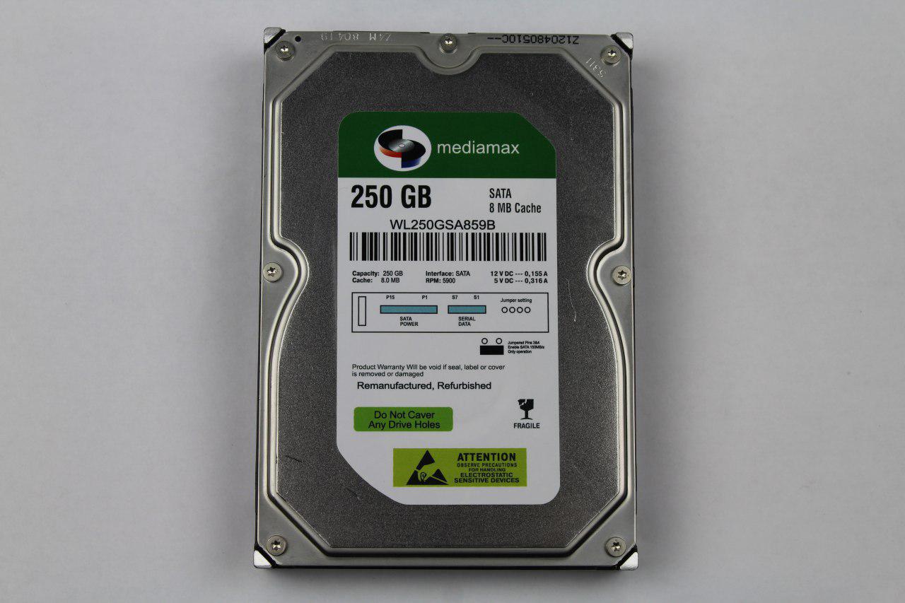 

Накопитель HDD 3.5" SATA 250GB Mediamax 5900rpm 8MB (WL250GSA859B) гар. 12 мес.