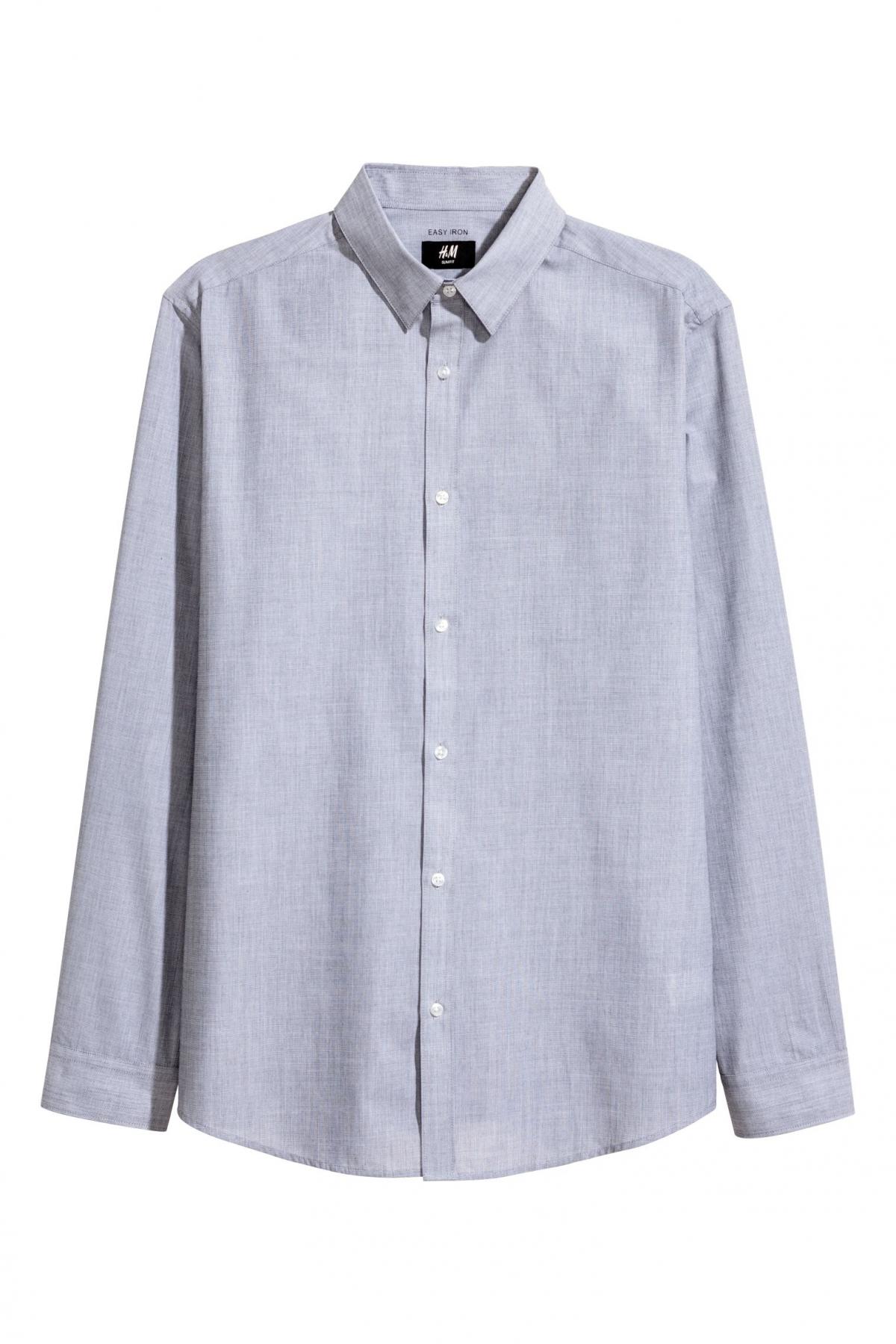 

Рубашка Easy iron Slim fit H&M xl Серая