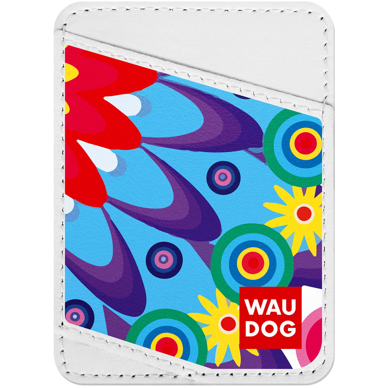 

Визитница WAUDOG Design с рисунком "Цветы", премиум кожа Белая (0408-0074-15)