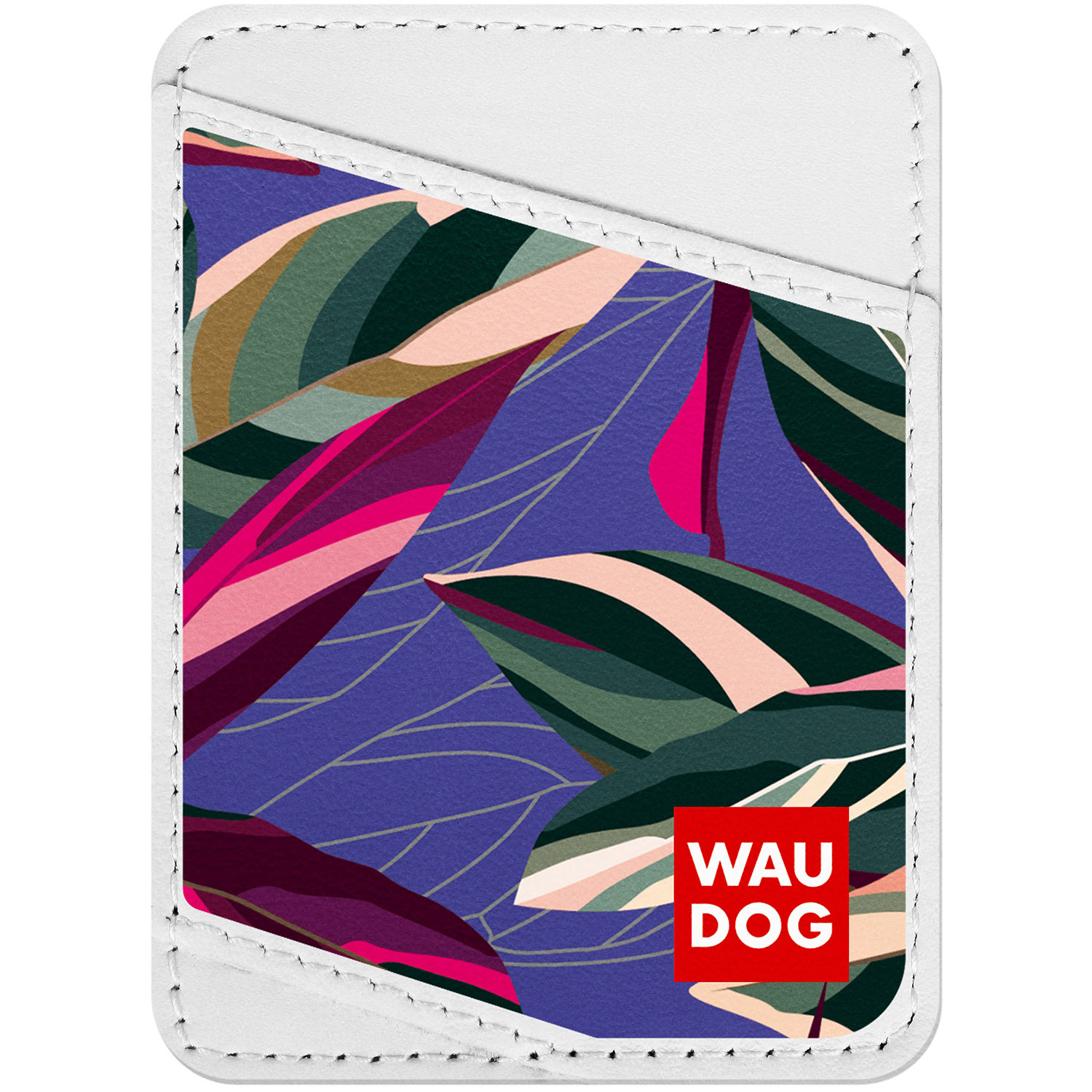 

Визитница WAUDOG Design с рисунком "Листва", премиум кожа Белая (0408-0031-15)