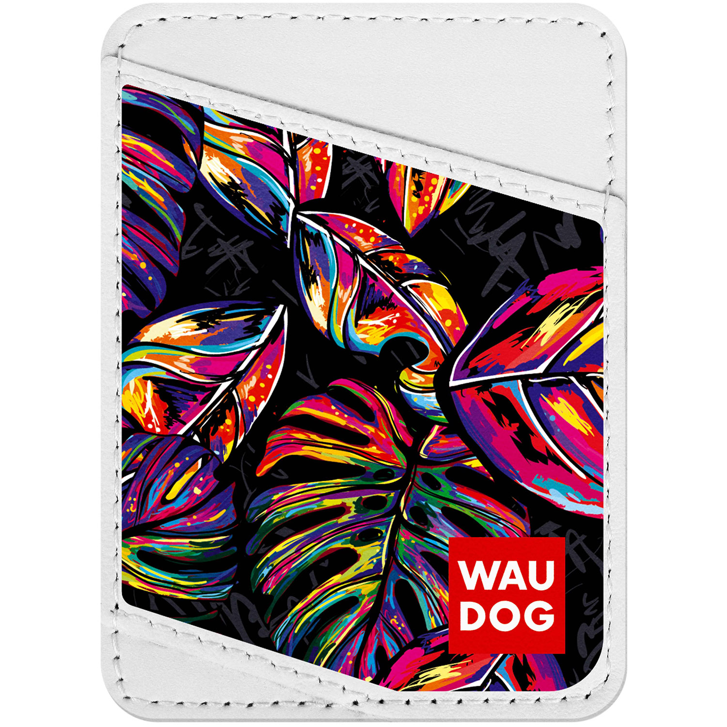 

Визитница WAUDOG Design с рисунком "Яркий тропик", премиум кожа Белая (0408-0083-15)