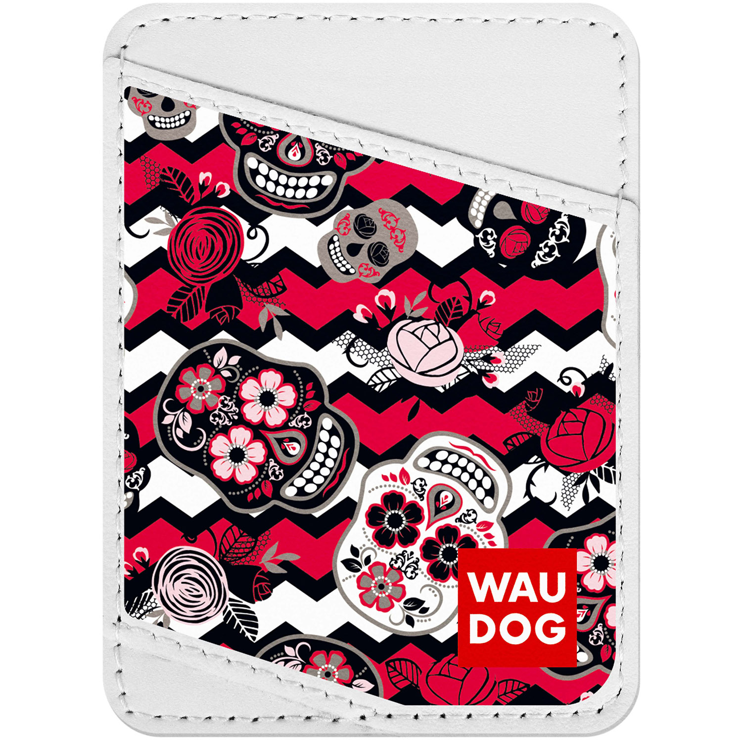

Визитница WAUDOG Design с рисунком "Сахарные черепа", премиум кожа Белая (0408-0040-15)