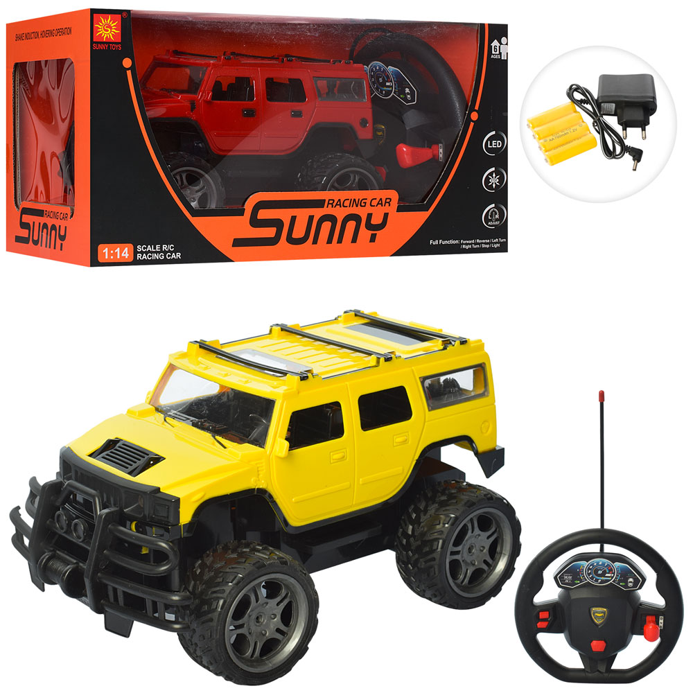 

Машинка на радиоуправлении с резиновыми колесами SunnyToys "Джип" 3049 Желтая