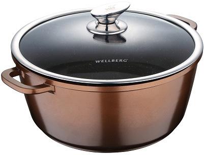 

Кастрюля с мраморным покрытием 9.6 л коричневая Wellberg DP84120