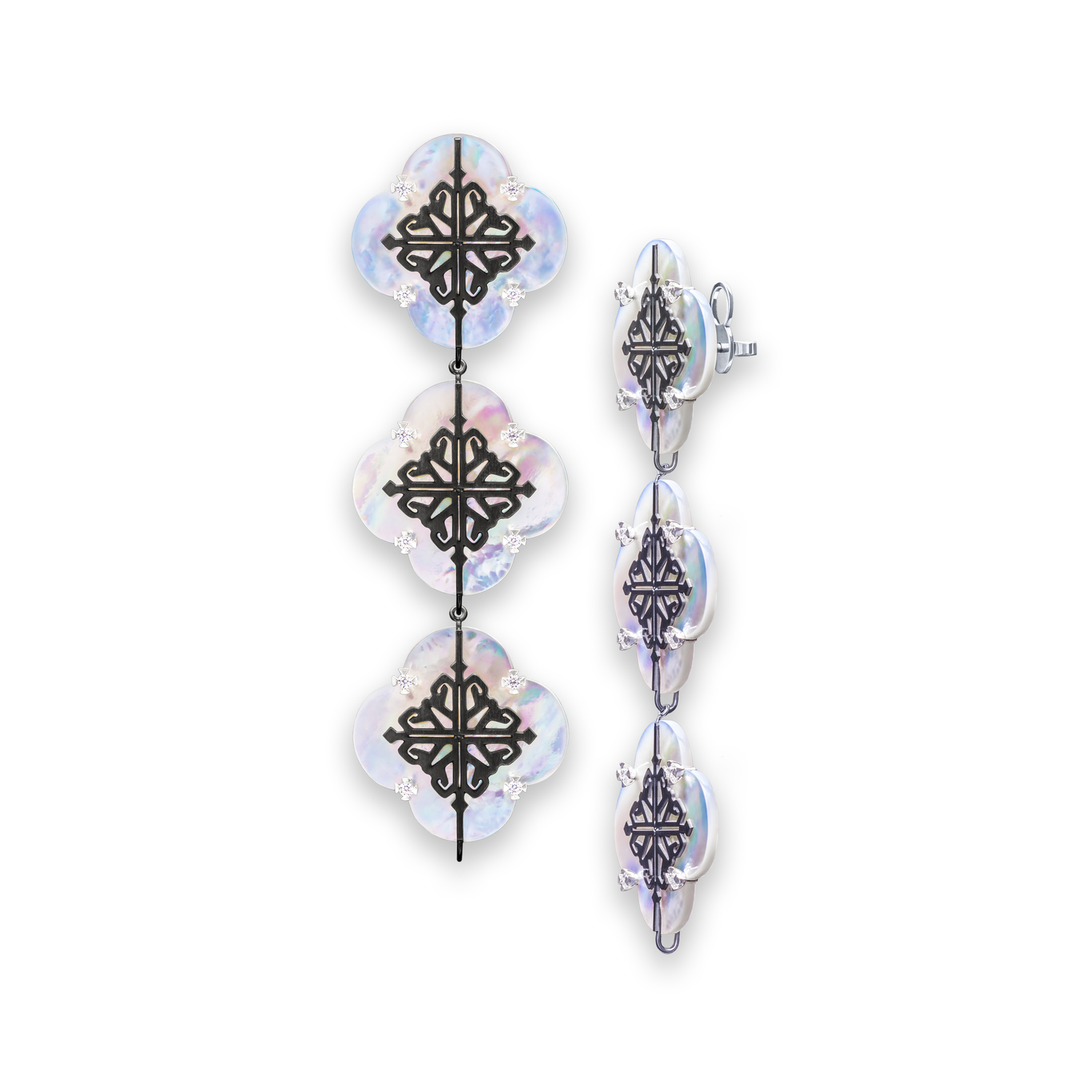 

Серебряные серьги "luxury kit" из родированного серебра 925-й пробы с куб. циркониями (2 370 ) cava.cool
