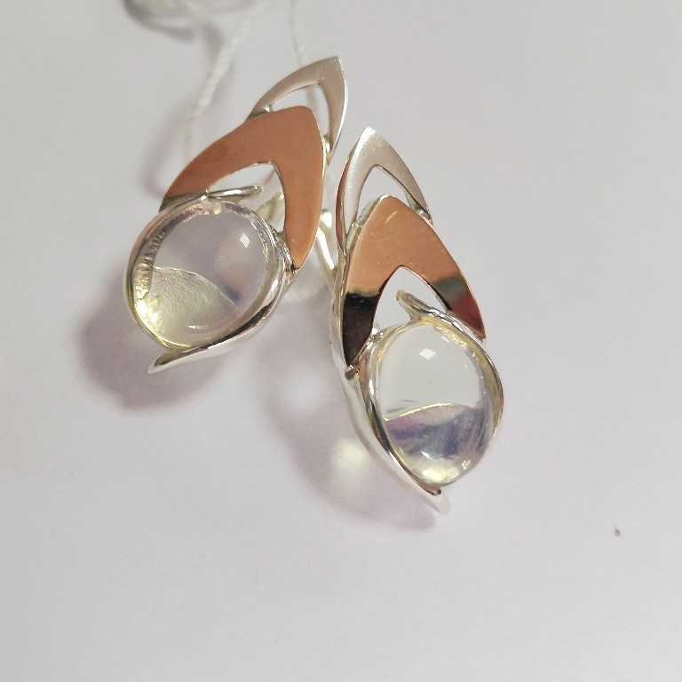 

Серьги из серебра с золотом и лунным камнем Болеро, 0471.10