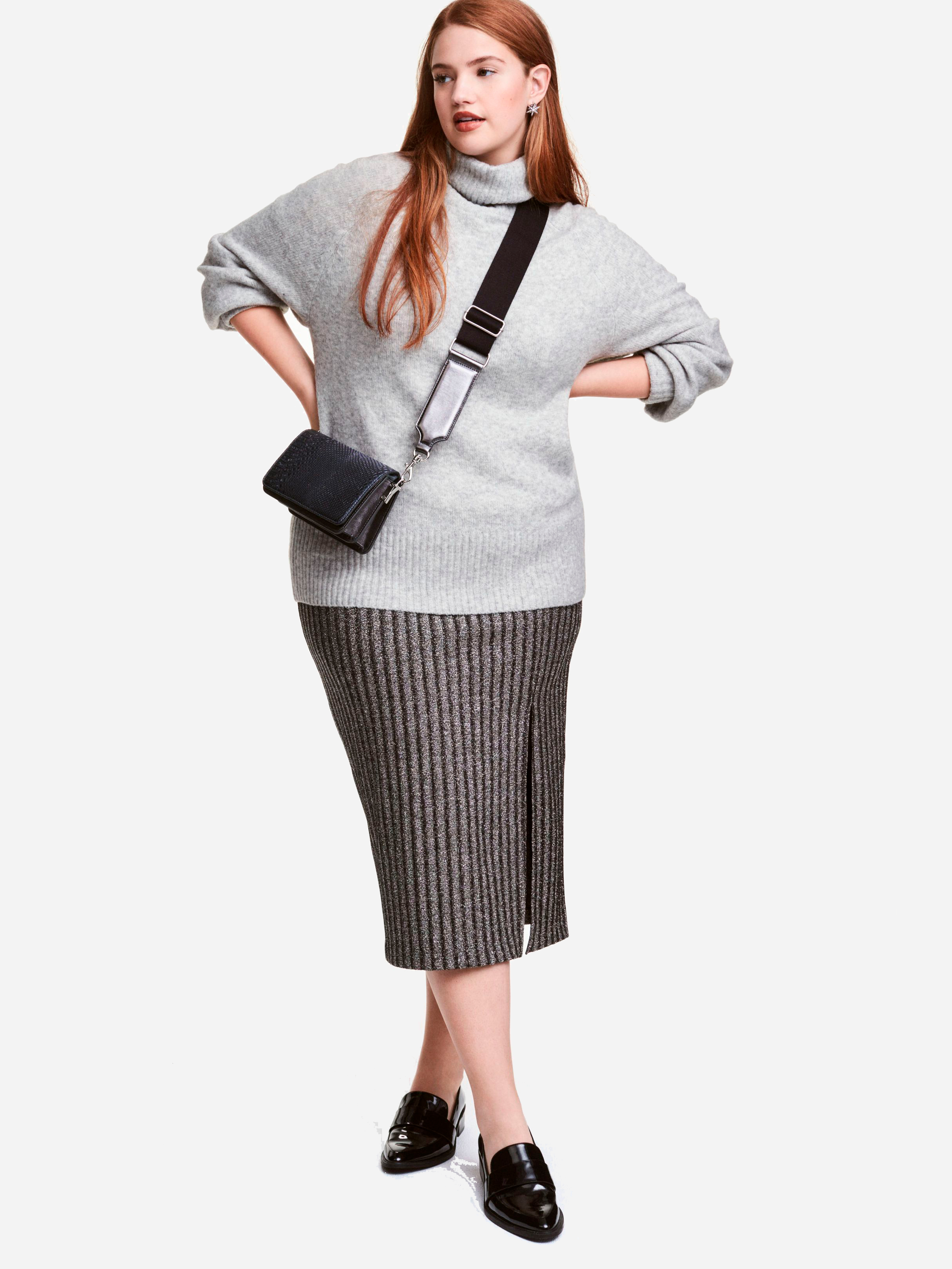 

Юбка H&M 4621084-ABFJ XL Черная с серебристым