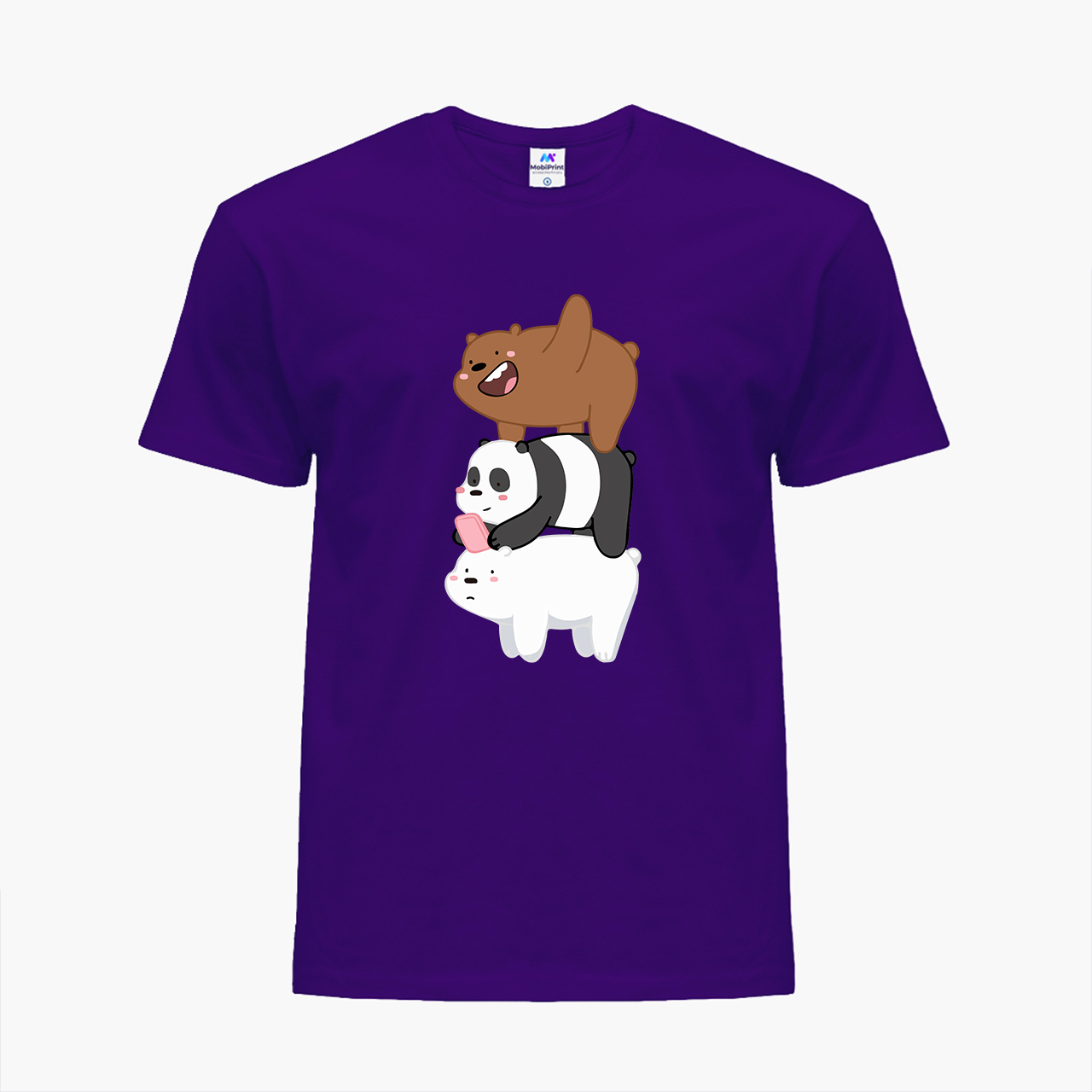 

Детская футболка Вся правда о медведях (We Bare bears) (25186-2643) 104-110 см Хлопок Фиолетовый