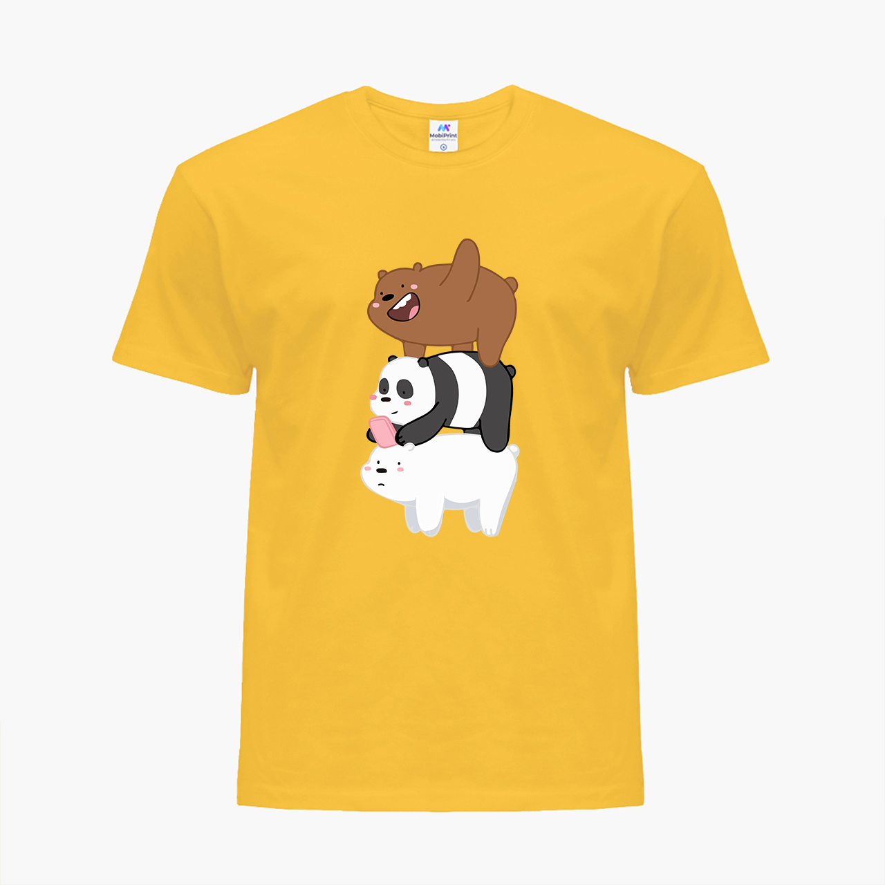 

Детская футболка Вся правда о медведях (We Bare bears) (25186-2643) 158-164 см Хлопок Желтый