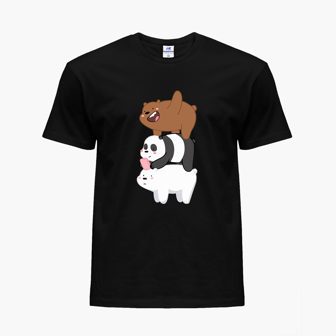 

Детская футболка Вся правда о медведях (We Bare bears) (25186-2643) 104-110 см Хлопок Черный