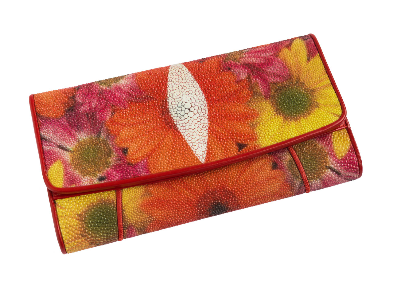 

Кошелек из кожи ската Красный (stw 32_1)