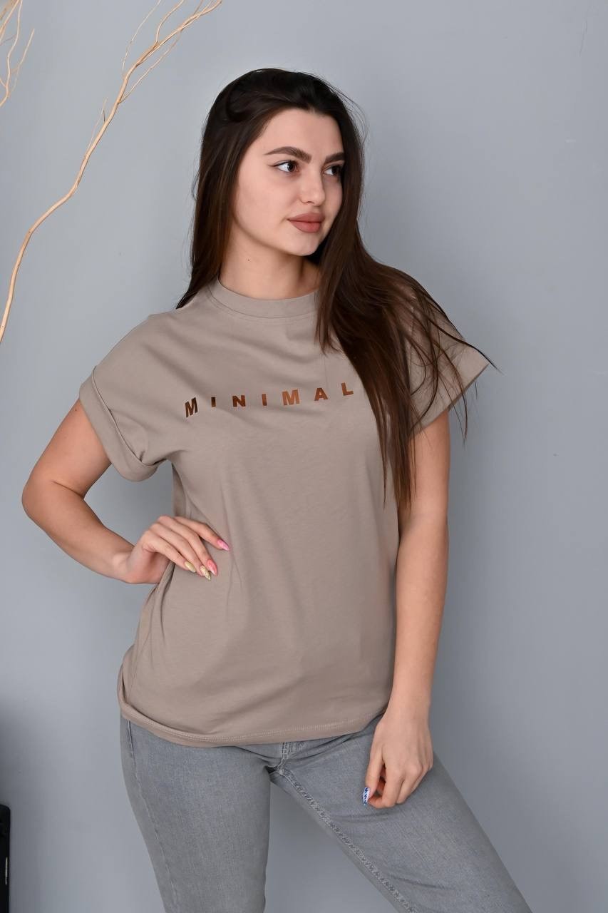 

Футболка NA MINIMALIST, бежевая, S/M