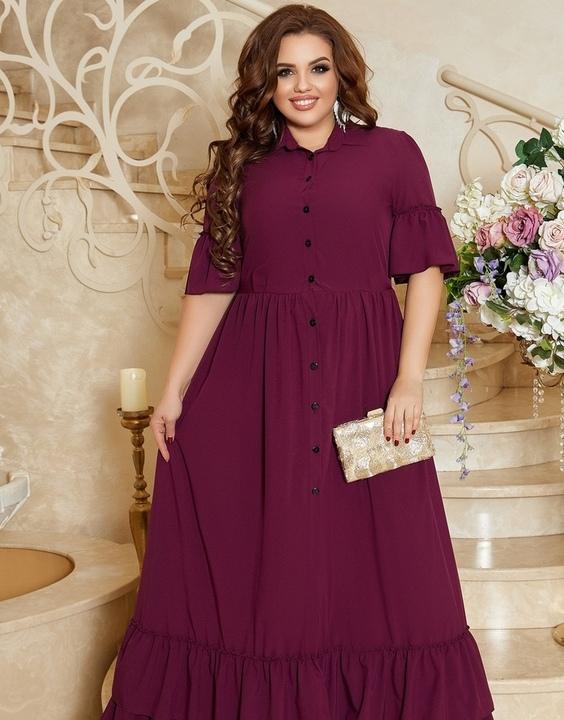 

Платье G&M k-75929 - Размер цвет бордовый, Платье G&M k-75929 48-50 Размер цвет бордовый