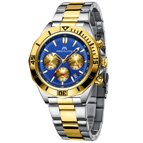 

Часы наручные Megalith 8206M Silver-Gold-Blue