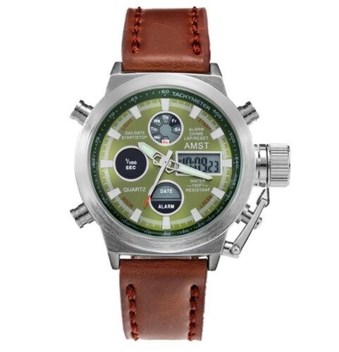 

Часы наручные AMST 3003AC Silver-Green Brown Wristband