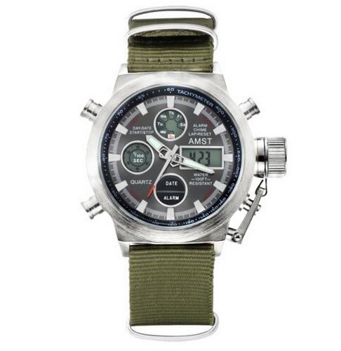 

Часы наручные AMST 3003C Silver-Black Green Wristband
