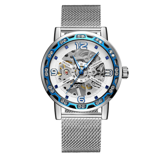 

Часы наручные Forsining GMT1201 Silver-Blue