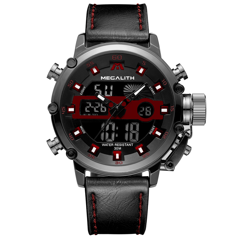 

Часы наручные Megalith 8051M Black-Dark Gray-Red