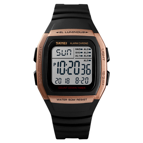 

Часы наручные Skmei 1278 Black-Rose Gold