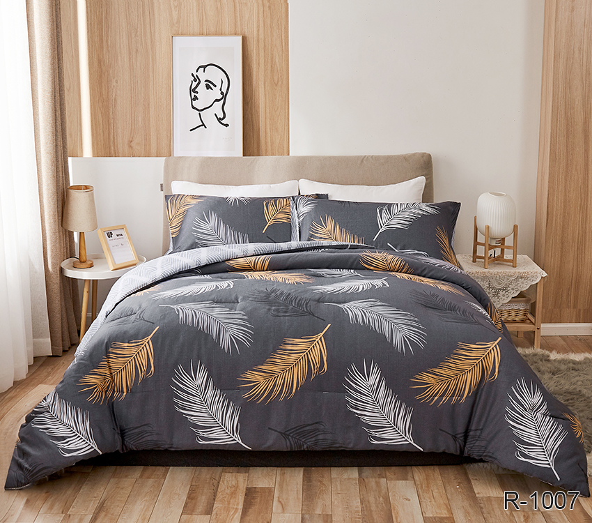 

Комплект постельного белья с компаньоном ТМ TAG ренфорс 100% хлопок 1,5-сп. Перо R1007