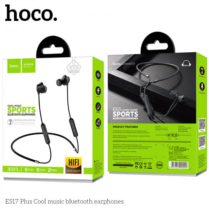 

Наушники HOCO ES17 Black Bluetooth Sport