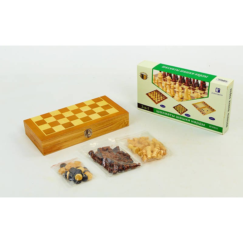

Шахматы, шашки, нарды 3 в 1 ChessTour, код: W3517
