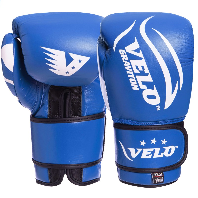 

Перчатки боксерские кожаные на липучке Velo, код: VL-2208-S52