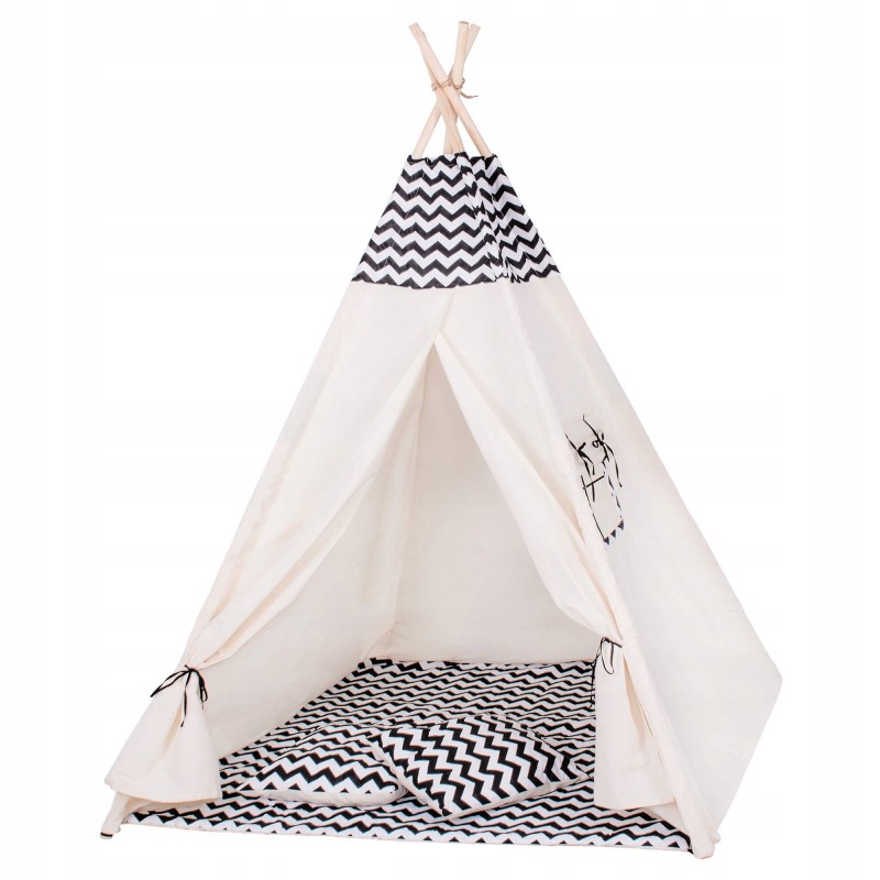 

Детская палатка (вигвам) Springos Tipi XXL White/Black, код: TIP02