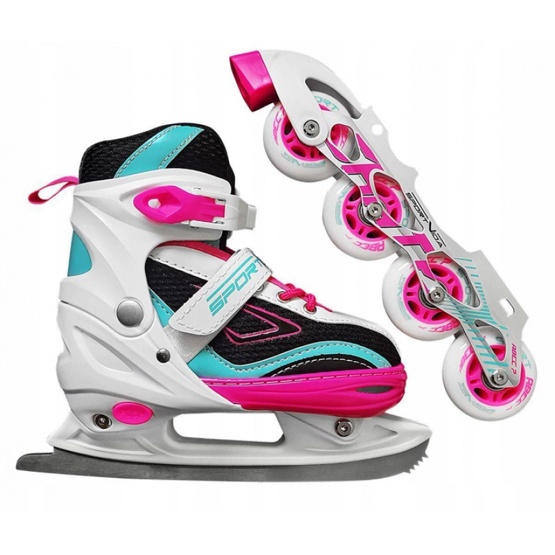 

Роликовые коньки SportVida 4в1 размер 39-42 Pink/Blue, код: SV-LG0033