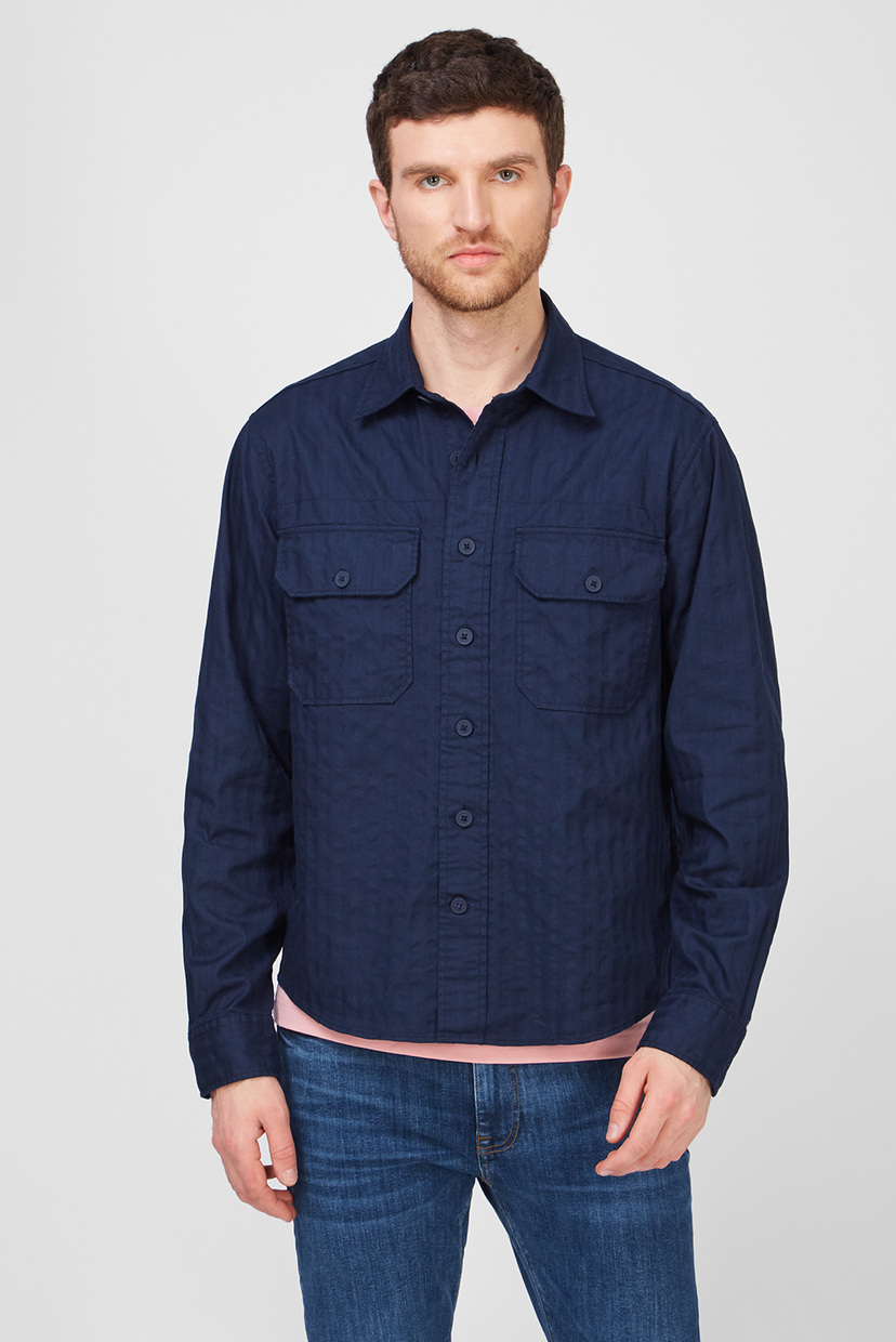 

Мужская темно-синяя рубашка TONAL HERRINGBONE Tommy Hilfiger S MW0MW17590