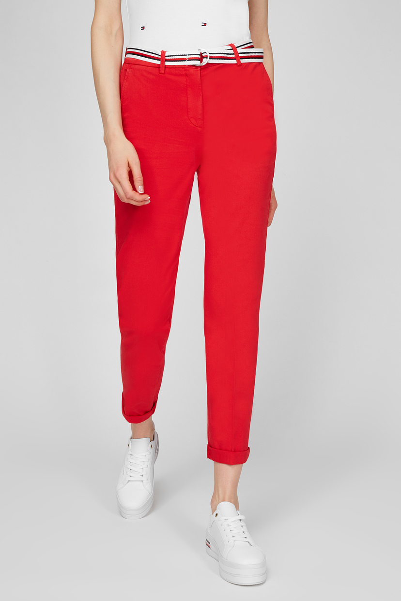 

Женские красные чиносы CO TENCEL CHINO SLIM PANT Tommy Hilfiger 38 WW0WW30257
