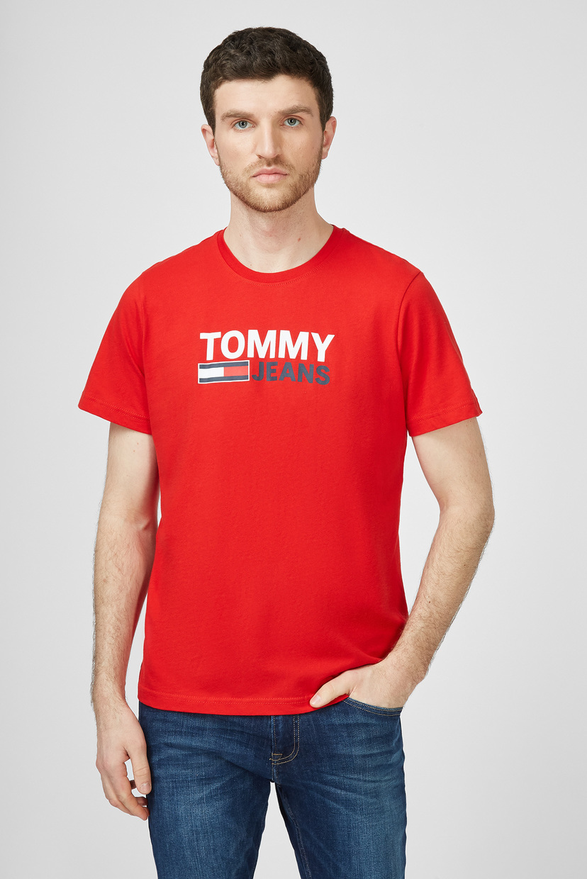 

Мужская красная футболка TJM CORP LOGO TEE Tommy Hilfiger L DM0DM10214