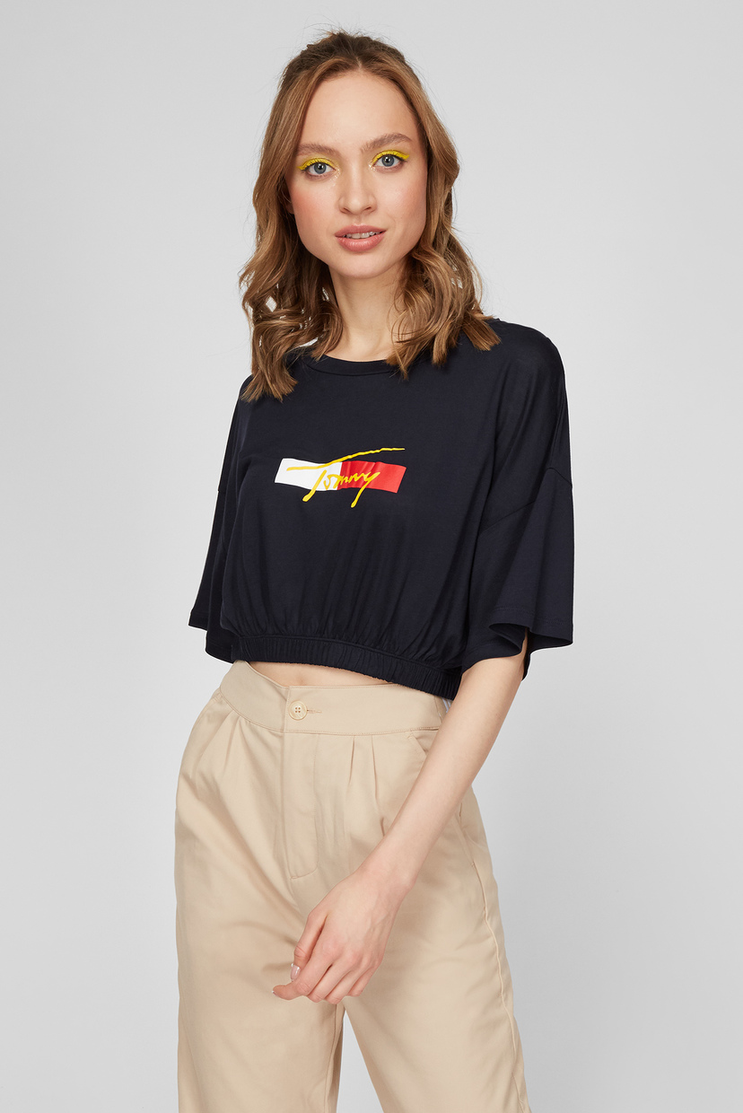 

Женский темно-синий топ CROPPED Tommy Hilfiger XS UW0UW02948