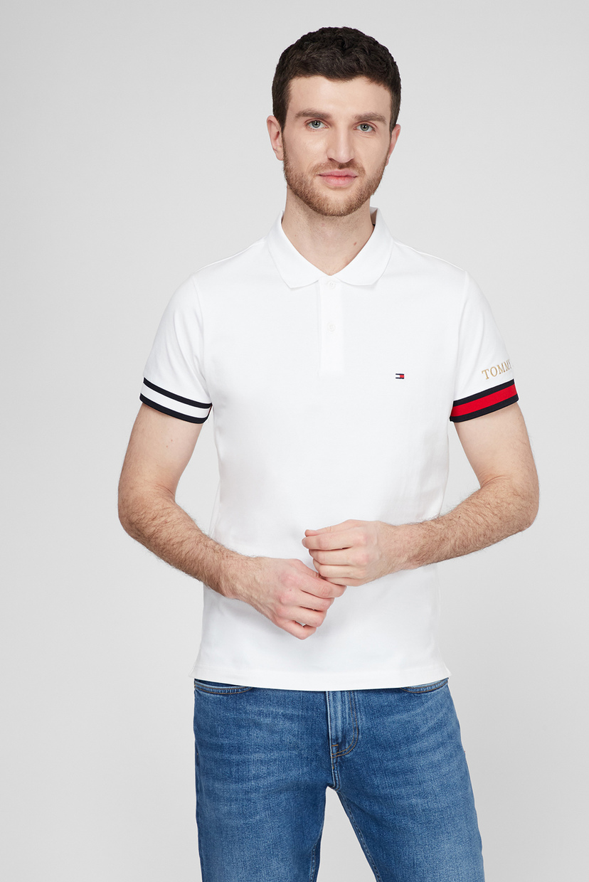 

Мужское белое поло FLAG CUFF SLIM Tommy Hilfiger M MW0MW17798