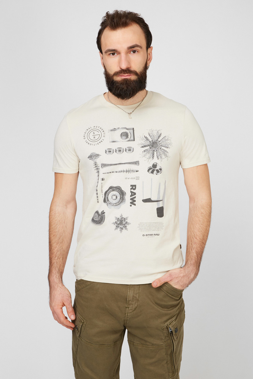 

Мужская бежевая футболка Object raw. slim G-Star RAW S D19270,336
