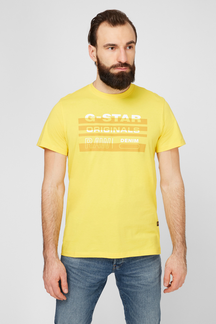 

Мужская желтая футболка Originals stripe logo G-Star RAW S D19268,336