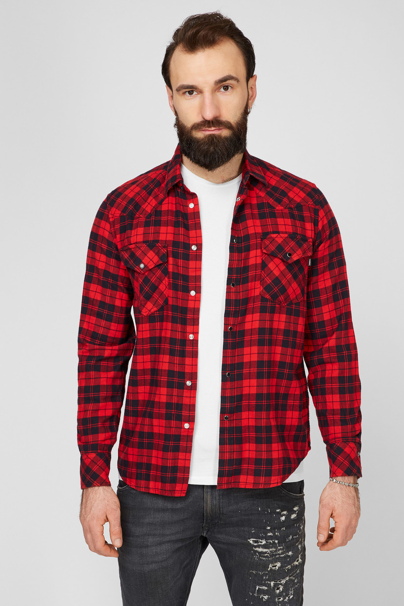 

Мужская красная рубашка в клетку S-EAST-LONG-CHK SHIRT Diesel M A01363 0EBAD