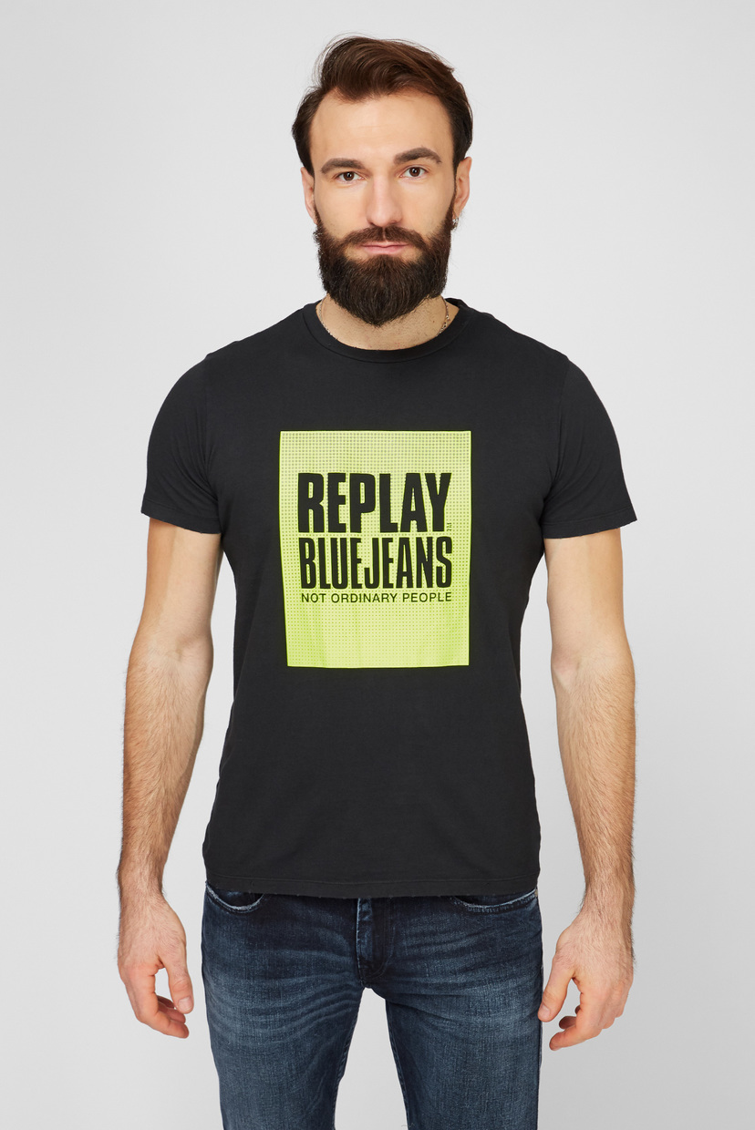 

Мужская черная футболка с принтом Replay XL M3365 .000.22038G