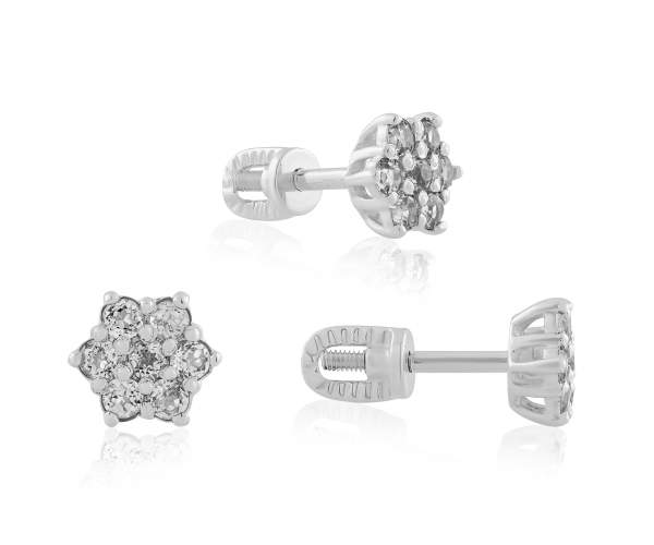 

Серьги-пусеты с камнем SWAROVSKI Zirconia, белое золото, С4209/1GSW