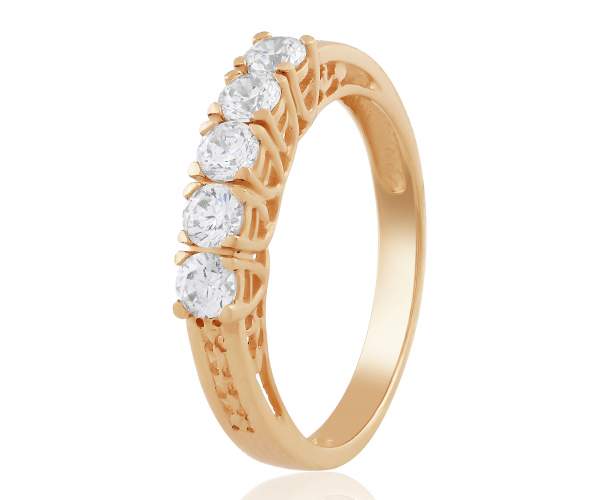 

Кольцо-дорожка золотое с камнями SWAROVSKI Zirconia, КД4212SW, 17 размер